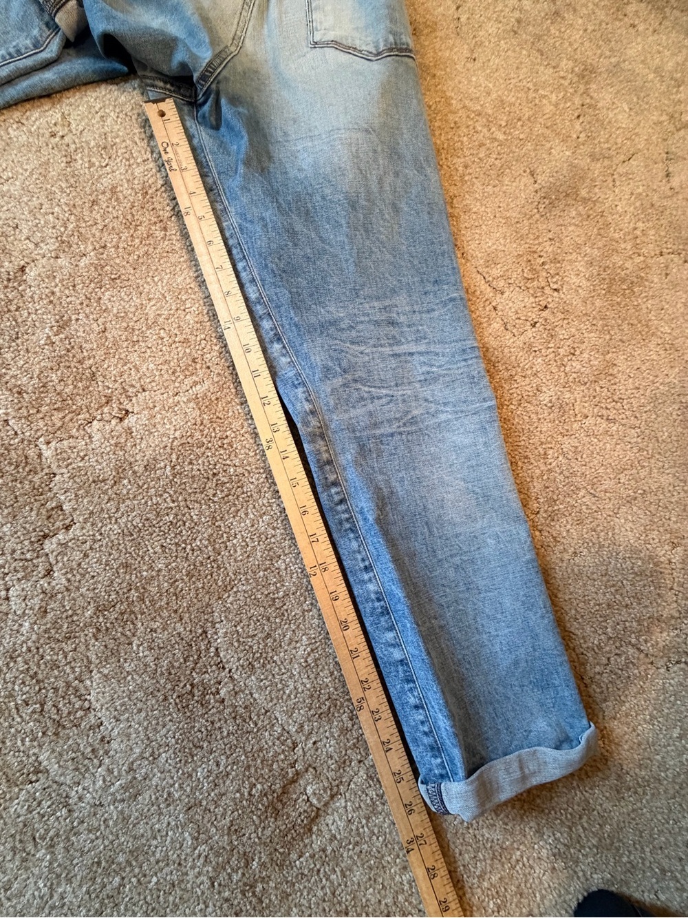 Denham Jeans Light Blue Boyfriend Jeans with Dark Patch Details - Picture 9 of 15